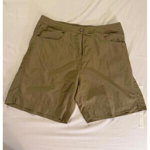 Women's Exofficio 100% Nylon Outdoor Hiking Shorts Sz 14  10"‎ inseam slit sides